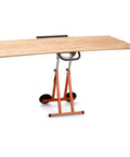 Next Gen Panel Carrier and Panel Dolly, Table Saw Feed Stand with Adjustable Height, showing 4x8 sheet supported.