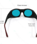 Premium Infrared Laser Safety Glasses Delivering Hefty Od 7 Plus Armor For 680 To 1100 And 1200 To 1380 Nanometer Waves with blue glass lenses