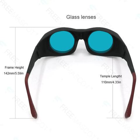 Premium Infrared Laser Safety Glasses Delivering Hefty Od 7 Plus Armor For 680 To 1100 And 1200 To 1380 Nanometer Waves with blue glass lenses