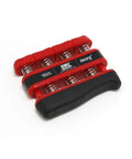 Red Hand Grip Exerciser For Finger Strength And Grip Training With 7 Pound Spring Portable Gripper Great For Hand Rehab Stress Relief And Everyday Squeeze Workouts At Home, black handle, visible springs
