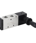 Five Port Three Position Pneumatic Manual Control Valve Easy Install With L Type Body For Air Systems 0 To 0.8 MPa Two Position Three Way Toggle Switch With Spring Return
