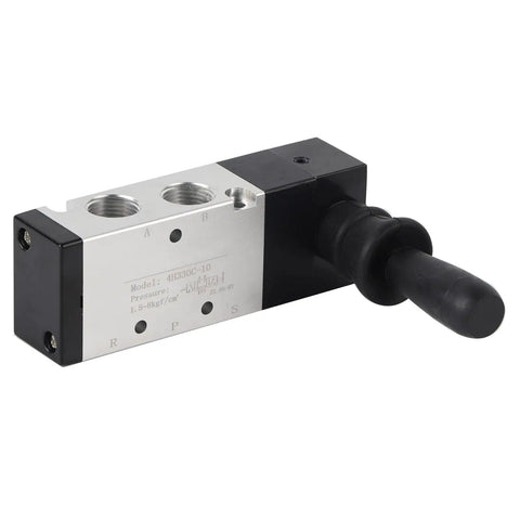 Five Port Three Position Pneumatic Manual Control Valve Easy Install With L Type Body For Air Systems 0 To 0.8 MPa Two Position Three Way Toggle Switch With Spring Return