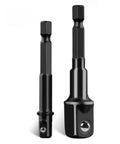 Top Tier Low Profile Impact Socket Adapter Set For Auto Repair Cr-Mo Steel Heavy Duty Conversion Kit 6 Piece Including 1 4 3 8 1 2 Inch To 1 Inch Sizes For Serious Job Site Action And Weekend Garage Builds, two black adapters