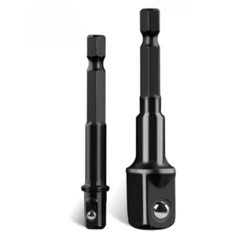 Top Tier Low Profile Impact Socket Adapter Set For Auto Repair Cr-Mo Steel Heavy Duty Conversion Kit 6 Piece Including 1 4 3 8 1 2 Inch To 1 Inch Sizes For Serious Job Site Action And Weekend Garage Builds, two black adapters