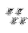 Four Pack 1.5 Inch Caster Wheels With Brakes For Furniture White PP Flat Bottom 5 cm Side Height Heavy Duty Swivel Casters Set
