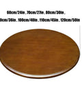 Generous 50 Inch Rustic Wood Lazy Susan Turntable For Dining Tables Featuring smooth glide surface and round wooden design.
