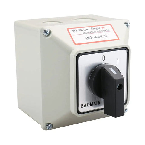 Rugged Rotary Cam Changeover Switch With Exterior Box 40A 12 Terminals 2 Pole Four Positions 0 1 2 3 Latching IP65 Waterproof AC 660V