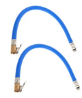Upgraded Blue Tire Inflator Hose Replacement Kit 2 Pcs Solid Copper Locking Air Chuck Fits All Standard Auto Air Compressors Plus Max Pressure Pumps Made From Badass Rubber So You Can Fix Flats Fast without the Stress on the Open Road for Sure, two blue hoses