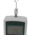 Pro Grade 50N Push Pull Digital Force Tester Meter with Built-In Sensor, Compact Portable Force Gauge for Precise Tension and Compression Testing, Durable Handheld Digital Force Meter for Lab and Shop close-up with metal hook