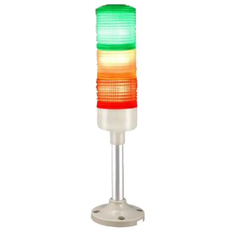 Three Layer Signal Tower Light With Transparent White Case, Flashes And Constant Bright, Adjustable Brightness, Boss Grade Industrial Beacon