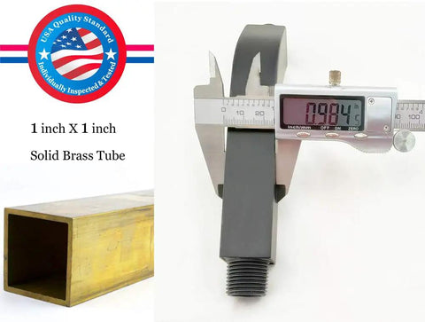 Digital caliper measuring Easy Install Square Shower Arm And O Ring Flange 6 Inch Solid Brass Matte Black Wall Mount Extension