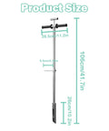 42 Inch Stainless Steel Soil Sampler Probe With Ejector Foot Pedal And Reusable Sample Bag for soil sampling with measurements shown