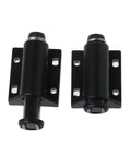 Magnetic Touch Latches 2Pcs Set For Handleless Cabinets And Cupboards, black finish with surface release mechanism.
