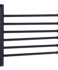 Six Arm Wall Mount Towel Rack Matte Black, Heavy Duty SUS 304 Stainless Steel Towel Holder Organizer, Space Saving Bathroom Swing Arm Rack For Quick Dry Towels And Minimal Clutter shown with six extended arms