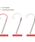 Three stainless steel heating elements 12X120mm with wiring, 10 Pack Heavy Duty Heating Elements 12X120mm 350 To 580 Watts 110 Volt.