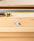 Aluminum Pipe Clamps And Cane Holder Clips 2 Pack For Wheelchair Accessories on wooden surface