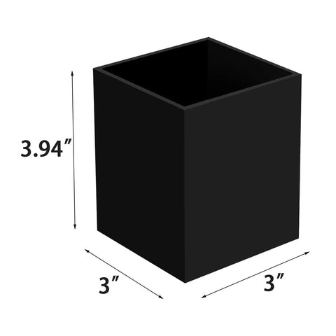 3x3x3.94 inch black acrylic holder for Two Pack Acrylic Pen And Pencil Holder Set For Desk Organization Black Makeup Brush