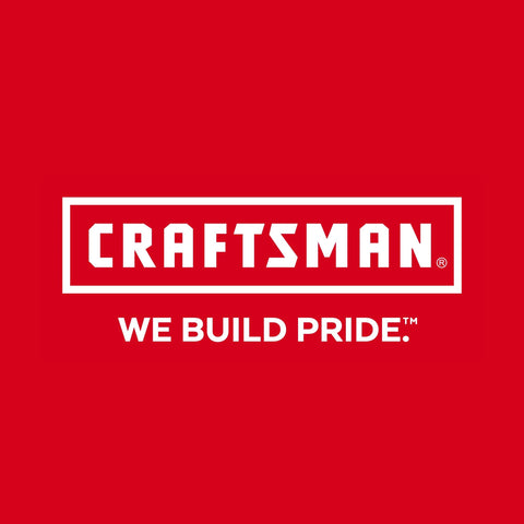 Craftsman brand logo framed in white, centered on a red background.