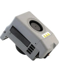 Heavy Duty Direct Drive Extruder Kit Compatible With Flashforge AD5X 3D Printer With 0.4 Mm Copper Nozzle Assembly side view showing the gray housing and cooling fan.