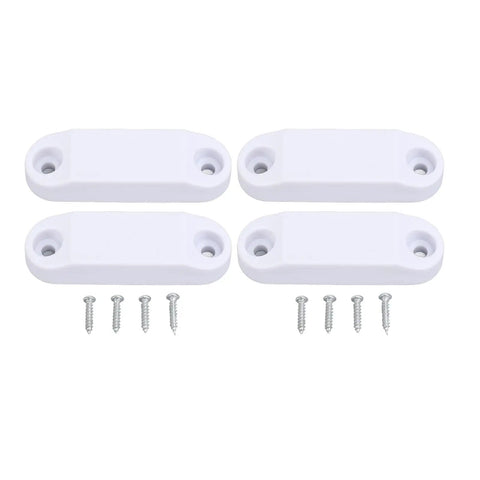Magnetic Door Catch for RVs and Trailers, Strong Magnetic Closure Latch, white plastic material with screws, 2 set pack