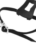 Close-up of black 2 Pack Toe Clip Pedals with straps for road and commuter bikes, adjustable foot cages, durable nylon straps