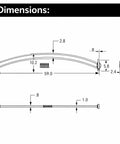 Dimensions diagram of Brushed Nickel Adjustable 57 To 60 Inch Stainless Steel Double Curved Shower Curtain Rod With Wall Fixed Brackets