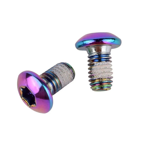 12Pcs M5x10mm Disc Brake Rotor Bolts For MTB Torx T25 Screws Rainbow Finish High Strength Alloy Steel Lightweight No Fuss Install Set Of 12 Compatible With 140mm 160mm 180mm And 203mm Rotor