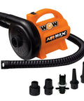 120V AC Inflator Pump For Inflatables, 600 L/min Airflow, 5 Universal Adapters, Bright Orange