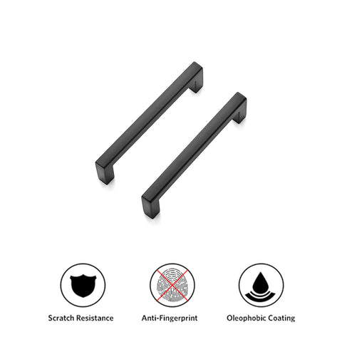 Square Bar Black Matte Cabinet Drawer Pulls 20 Pack Center To Center Three Quarters Inch Overall Length About Four Inches 9mm Width