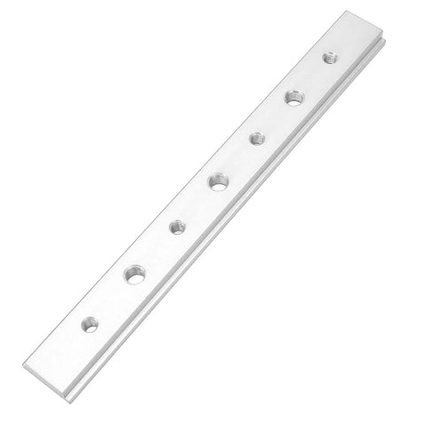 Heavy Duty Aluminum T Slot Miter Track Jig For Woodworkers, Smooth Sliding 200mm Guide System shows silver aluminum guide bar with mounting holes.
