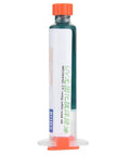 Syringe of UV curing solder mask ink for BGA PCB repair system, prevent corrosive arcing, includes green oil for precise DIY work