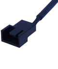 Close-up of a black Two Pack Molex To 3 Pin PC Fan Adapter Cable 12V 4 Pin PWM To Molex Power Lead connector