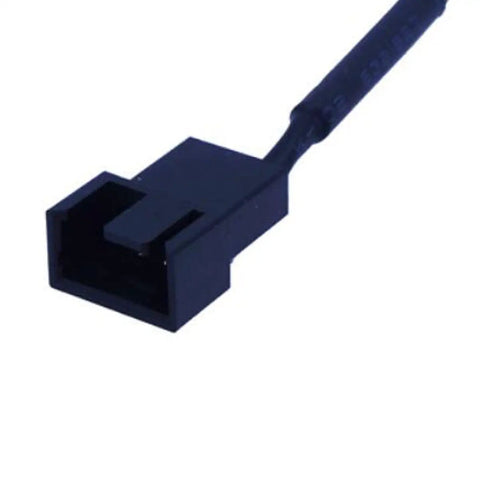 Close-up of a black Two Pack Molex To 3 Pin PC Fan Adapter Cable 12V 4 Pin PWM To Molex Power Lead connector