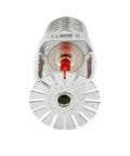 Built Different Heavy Duty Fire Sprinkler Heads 10 Pack Pendant Style Featuring Slick Red Glass Bulb And Fast Activation Trigger showing the red bulb and metal nozzle.