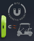 Phantom 3 Slope GPS Golf Rangefinder With Dope Slope Technology showcasing magnetic cart mount feature, green body