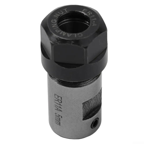 Heavy Duty ER Collet Chuck Motor Shaft Extension Rod With Balanced Steel Construction For Stable Deep Hole CNC Milling And Precise Tool Holder Fitment On Versatile Workpieces Using E Series Collets, showing the ER11A clamping nut.
