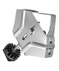 Heavy Duty 90 Degree Corner Clamp With Super Sturdy Grip For Woodworking Welding And Framing Jobs One Hand Operation Stainless Steel Workhorse close-up view with screw detail.