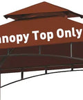Grill Gazebo Replacement Canopy Roof For 5 Foot By 8 Foot Outdoor BBQ Gazebo Top Cover Burgundy With Durable Polyester Fabric Double Layer Shelter Fit For Model L GG001PST F