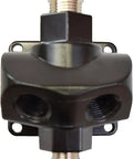 Front view of Dual Port Outlet Kit For 3/4-Inch Tubing System With 1/2-Inch NPT Outlet Port Drain Valve And Nylon Block