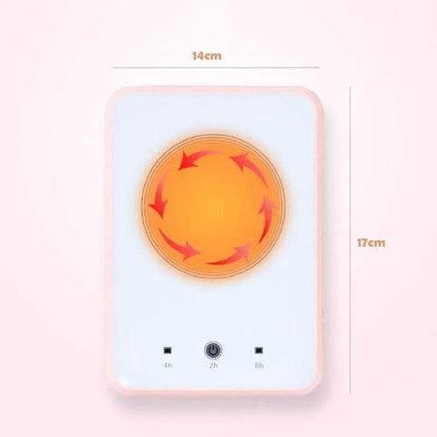 Keep That Coffee Strong Desk Cup Warmer With Steady 55 Degree Thermostat Handles Your Daily Grind Like A Boss Black Heating Pad top view with temperature settings and orange heating element.