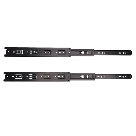 Heavy Duty Full Extension Drawer Slides 12 Inch Side Mount Runners in black, designed for smooth gliding and sturdy load capacity.