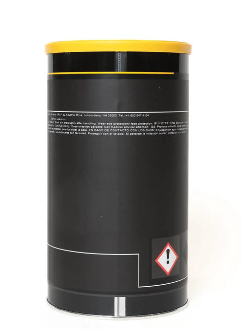 Microlube GB 00 Gear Grease For Mechanical Presses And Spur Bevel Worm Gears 1 Kg Can showing safety label
