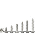 Snag This 304 Stainless Steel Self Tapping Screws Assorted Sizes With Integrated Washer Round Head Finish For Wood And Metal No Sweat Setup Built Tough For Daily Grind Heavy Duty 50 Piece Pack display of assorted screw sizes with integrated washers
