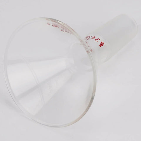 Beefy Oblique Offset Glass Funnel With 60 Degree Angle, 75mm Borosilicate Powder Funnel With 24 40 Joint For Lab Use, Heavy Duty Build