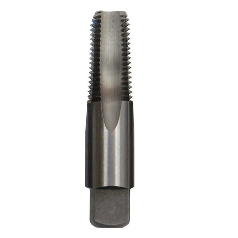 Close-up of a high-speed steel tap from Six Piece NPT Pipe Tap Set In Wooden Case With High Speed Steel Taps DWT Series Sizes One Eighth To One Inch