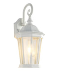 Large Outdoor Wall Lantern Light Fixture For Porch And Exterior Matte Black Finish With Clear Glass Panels Durable Aluminum Alloy Construction Weather Resistant 60W Outdoor Wall Mount Lantern in white design