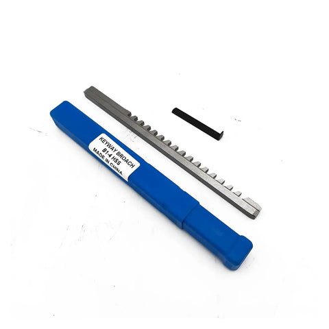 Push Type 4mm Keyway Broach Tool HSS for CNC Machining with blue case; 6.45 x 171.5 mm with correction and leading height details