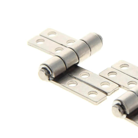 Left Hand Torque Friction Hinge 48.8mm Nickel Plated Iron Set 2pcs For Cabinets Silver Tone 16 Mounting Holes And 3.3mm Hole Size Durable Cabinet Door Hardware By Heyiarbeit