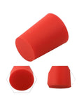 Solid Silicone Rubber Tapered Plugs Assortment Kit 125 Piece Heavy Duty Stopper Set For Painting Oiling And Hydraulic Impregnation Tasks That Hold Up To Heat And Wear Without Flaking Or Shrinking Out There. red silicone tapered plug shown in three views