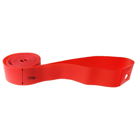 Two Pack Antipuncture Tire Liner And Rim Tape Protector For 26 Inch 18mm MTB And Road Folding Bikes Shields Inner Tube Extends Life Durable PVC Construction Red